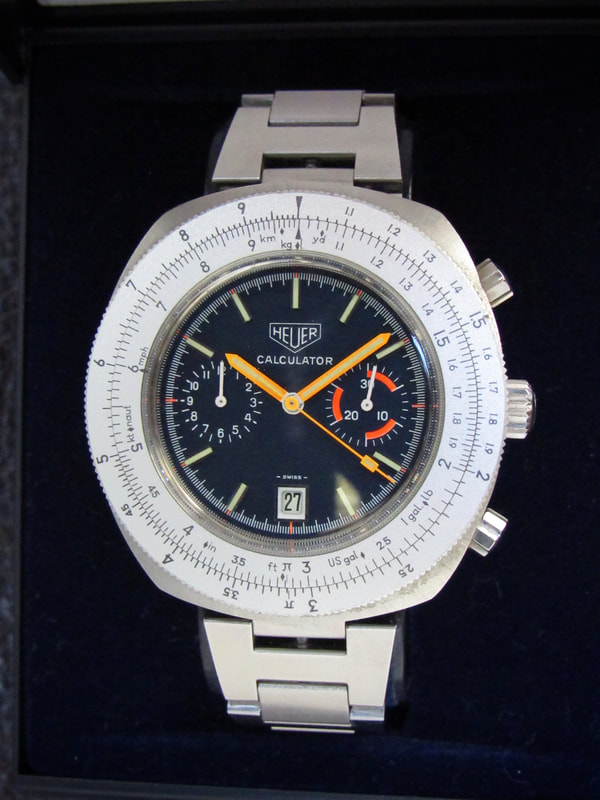 Very Importand and rare Heuer Calculator manual wind ref. 740.633 Chronograph for sale