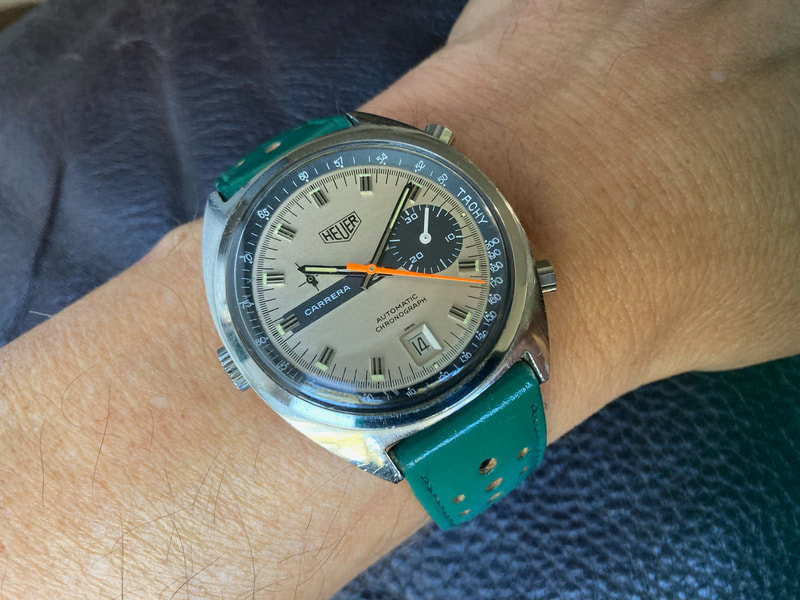 Vintage Heuer with a Rodania Rally strap