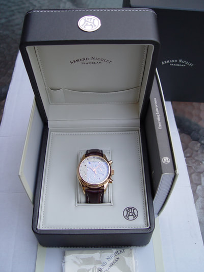 Armand Nicolet watch box & papers