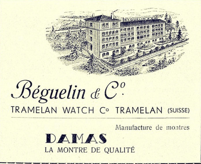 Damas guality watches made by Beguelin & Co Tramelan, Switzerland