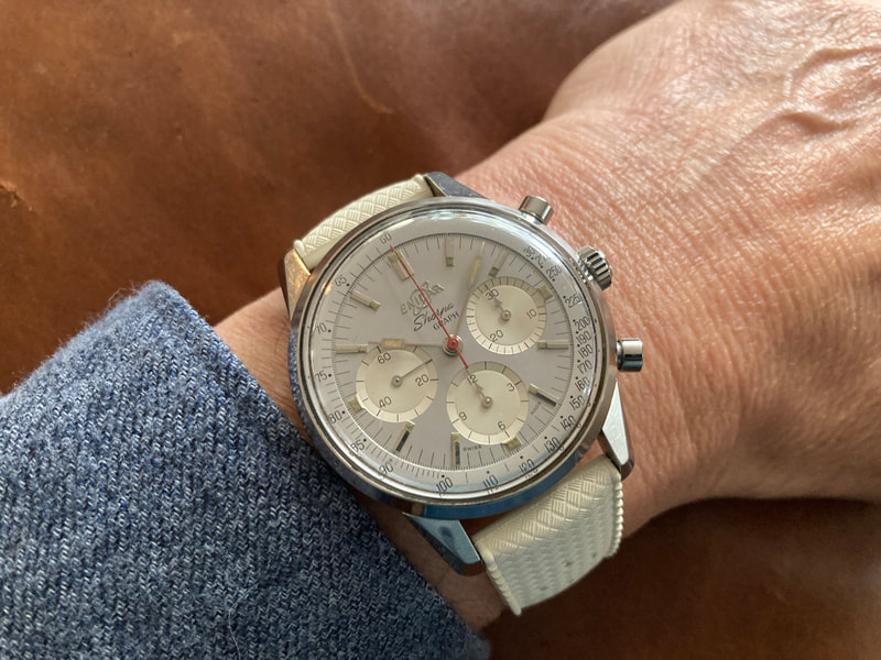 Handsome Enicar Sherpa Graph on white tropic strap